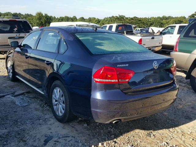 1VWAS7A30FC019183 - 2015 VOLKSWAGEN PASSAT S BLUE photo 3