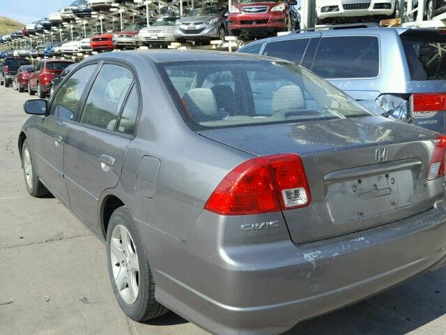 2HGES26784H628083 - 2004 HONDA CIVIC EX GRAY photo 3