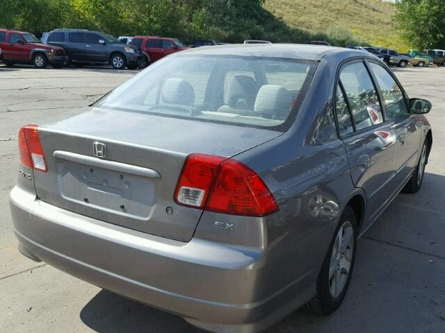 2HGES26784H628083 - 2004 HONDA CIVIC EX GRAY photo 4