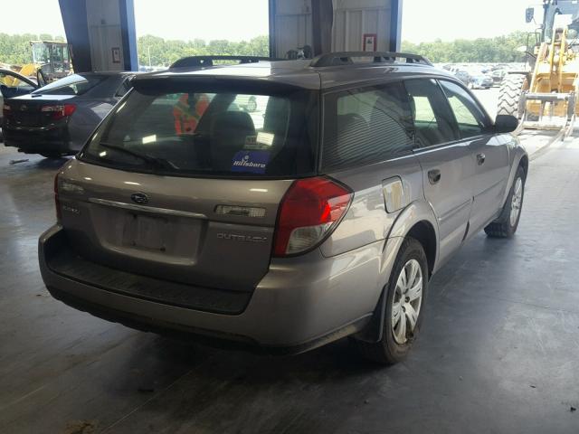 4S4BP60C887312194 - 2008 SUBARU OUTBACK SILVER photo 4