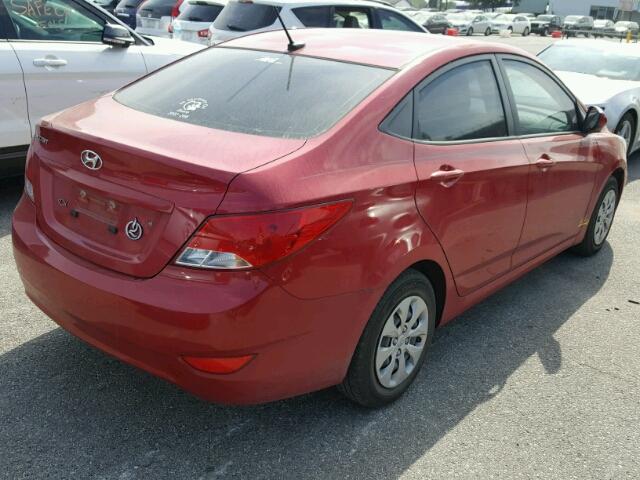 KMHCT4AE5FU906874 - 2015 HYUNDAI ACCENT GLS RED photo 4