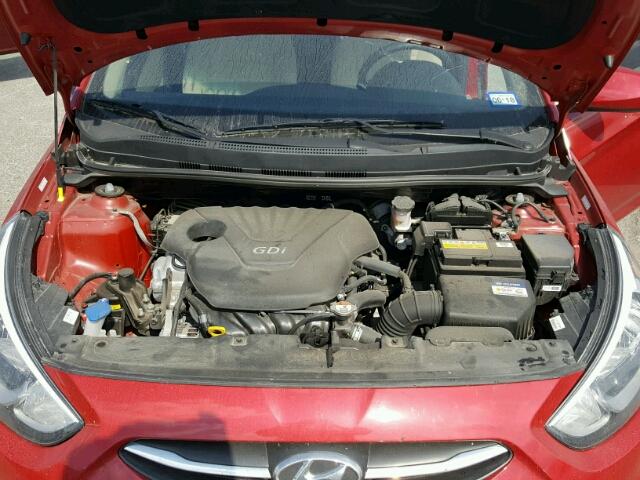 KMHCT4AE5FU906874 - 2015 HYUNDAI ACCENT GLS RED photo 7