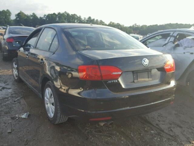 3VW1K7AJ5CM389294 - 2012 VOLKSWAGEN JETTA BASE შავი ფოტო 3
