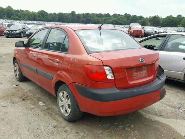 KNADE123076236409 - 2007 KIA RIO BASE RED photo 3