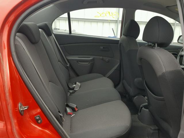 KNADE123076236409 - 2007 KIA RIO BASE RED photo 6