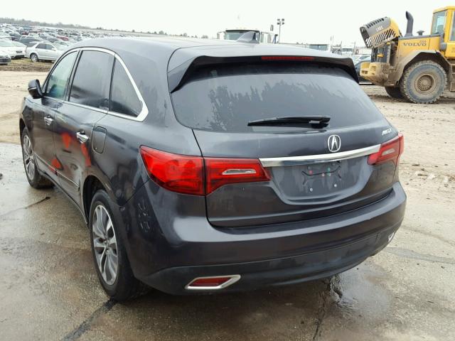 5FRYD3H41EB008163 - 2014 ACURA MDX GRAY photo 3