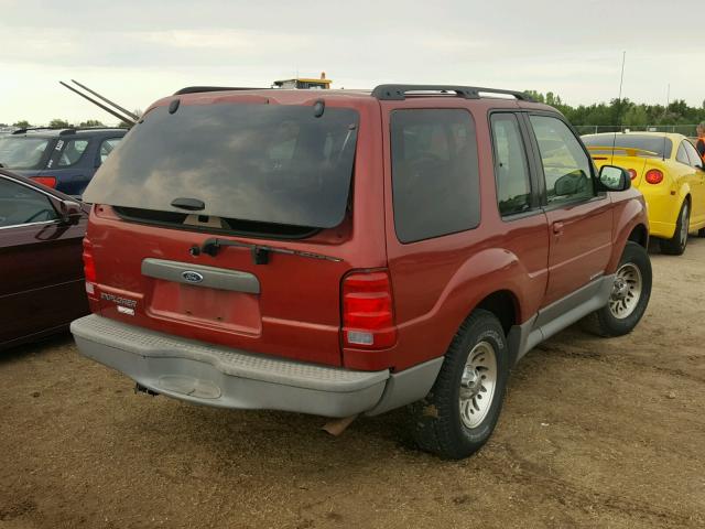 1FMYU60E51UB43277 - 2001 FORD EXPLORER S RED photo 4