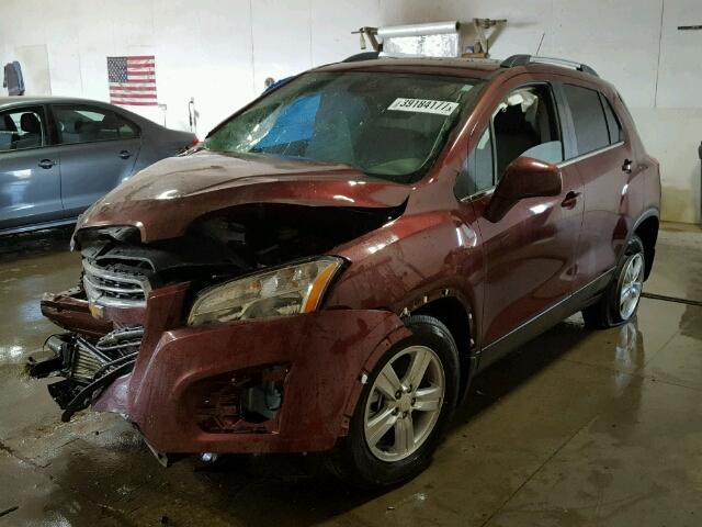 3GNCJLSB6GL271692 - 2016 CHEVROLET TRAX 1LT BURGUNDY photo 2