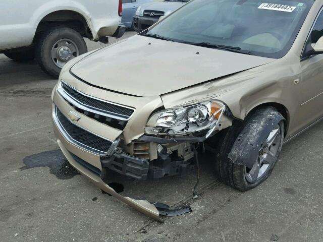 1G1ZH57B28F182757 - 2008 CHEVROLET MALIBU 1LT 金色 照片 9