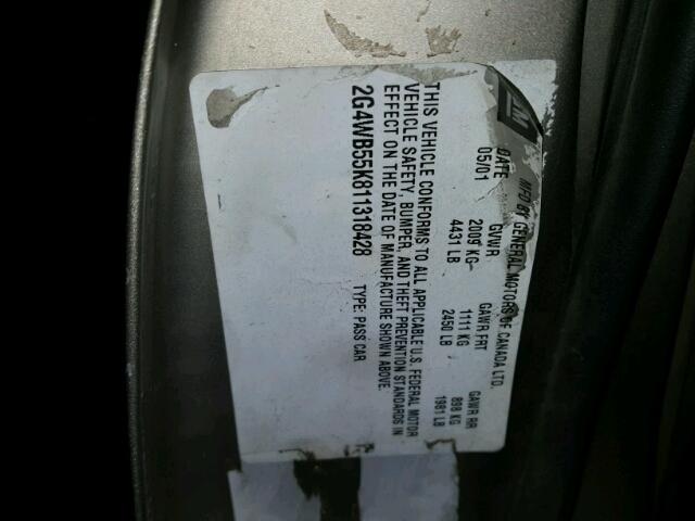 2G4WB55K811318428 - 2001 BUICK REGAL LS 棕色 照片 10