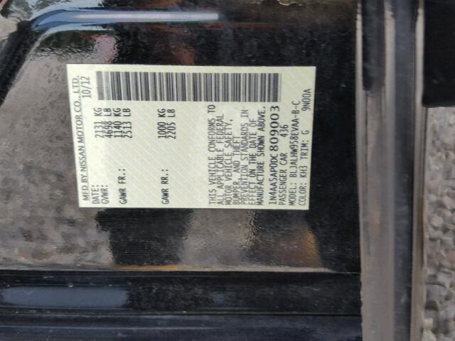 1N4AA5AP0DC809003 - 2013 NISSAN MAXIMA S Noir photo 10