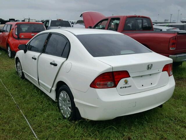 1HGFA16278L010509 - 2008 HONDA CIVIC DX WHITE photo 3