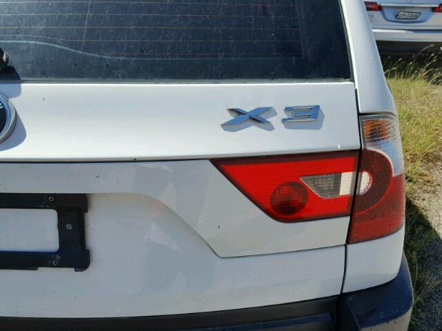 WBXPA73445WC50905 - 2005 BMW X3 WHITE photo 9