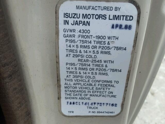 JAACL14L4J7217162 - 1988 ISUZU CONVENTION CREAM photo 10