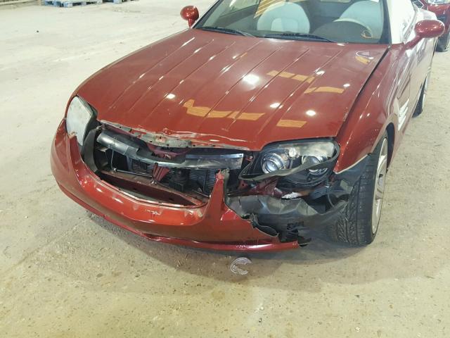 1C3AN65L85X060722 - 2005 CHRYSLER CROSSFIRE RED photo 9