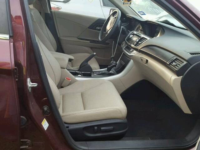 1HGCR2F85DA149873 - 2013 HONDA ACCORD EXL BURGUNDY photo 5