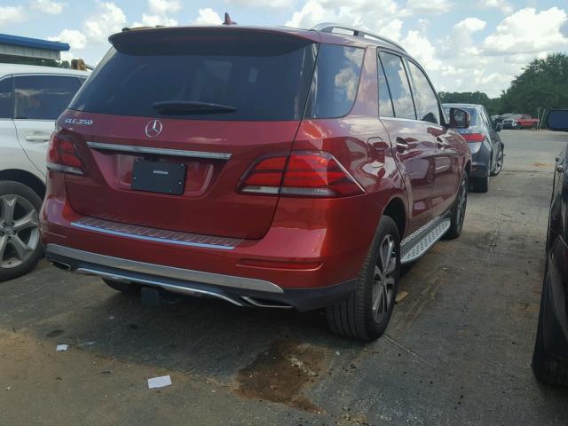 4JGDA5JB2GA658396 - 2016 MERCEDES-BENZ GLE 350 RED photo 4