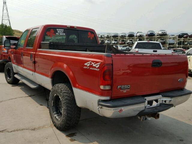 1FTNW21F91ED40206 - 2001 FORD F250 SUPER RED photo 3