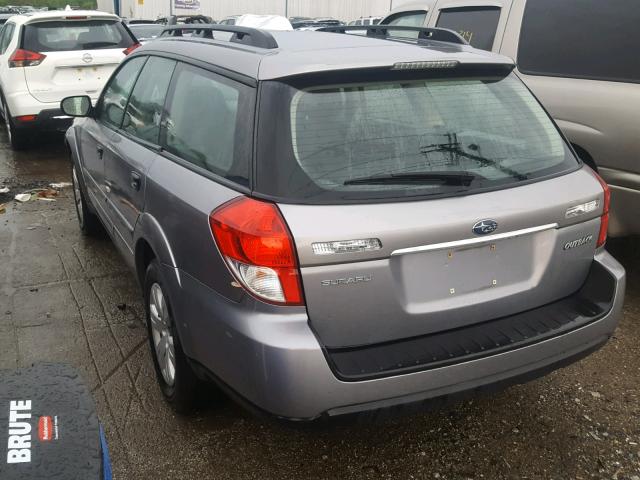 4S4BP60C687312517 - 2008 SUBARU OUTBACK GRAY photo 3