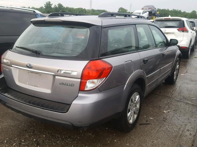 4S4BP60C687312517 - 2008 SUBARU OUTBACK GRAY photo 4