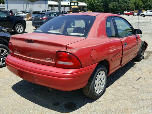 1B3ES42C1XD102913 - 1999 DODGE NEON HIGHL RED photo 4