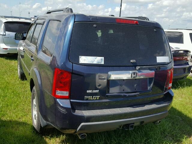 5FNYF3H40BB021932 - 2011 HONDA PILOT EX BLUE photo 3