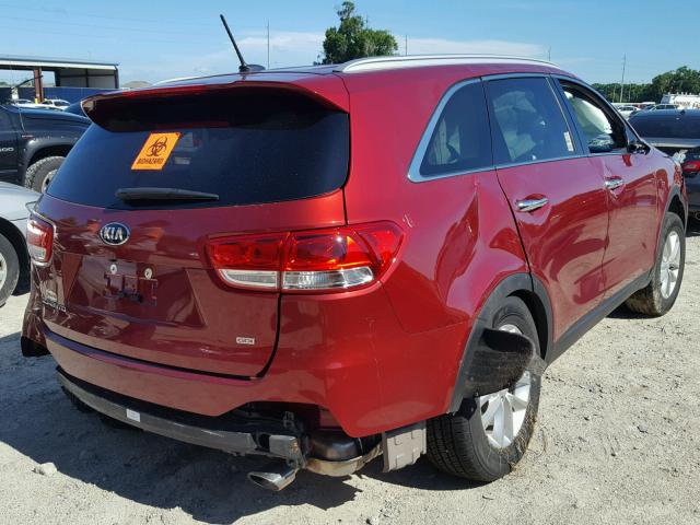 5XYPG4A36HG214751 - 2017 KIA SORENTO LX RED photo 4