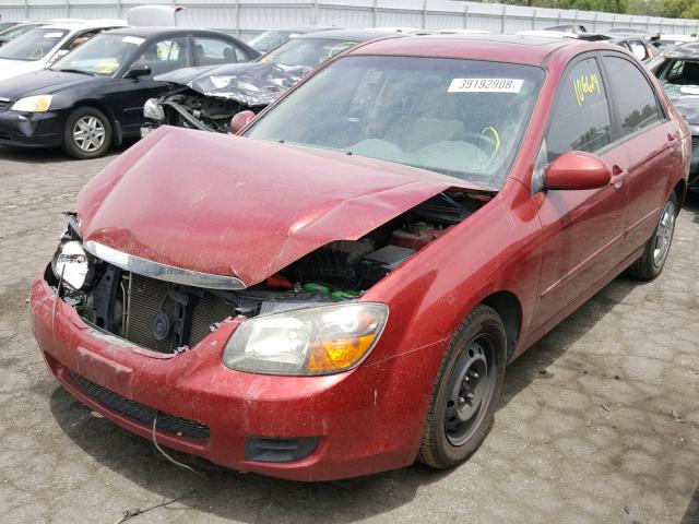 KNAFE222895611770 - 2009 KIA SPECTRA EX RED photo 2