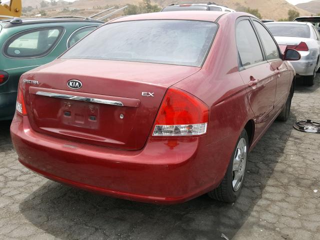 KNAFE222895611770 - 2009 KIA SPECTRA EX RED photo 4