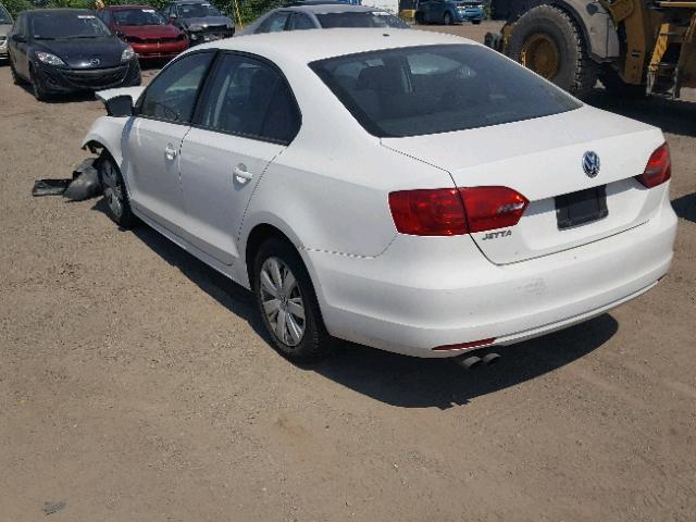 3VW2K7AJ8BM021596 - 2011 VOLKSWAGEN JETTA BASE თეთრი ფოტო 3