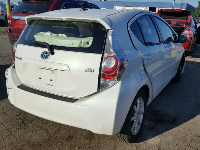 JTDKDTB32C1510306 - 2012 TOYOTA PRIUS C WHITE photo 4