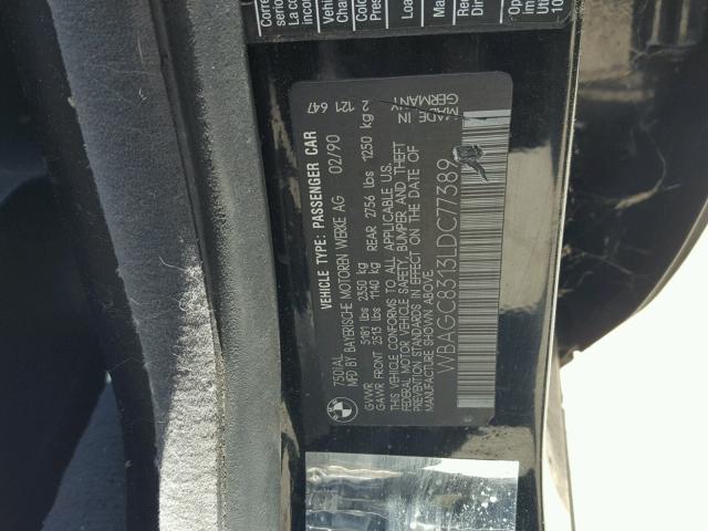 WBAGC8313LDC77389 - 1990 BMW 750 IL BLACK photo 10