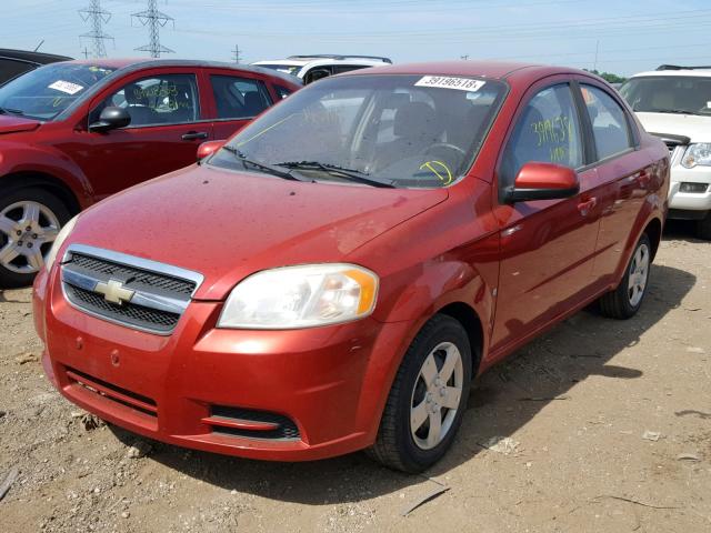 KL1TD56E39B640715 - 2009 CHEVROLET AVEO LS RED photo 2