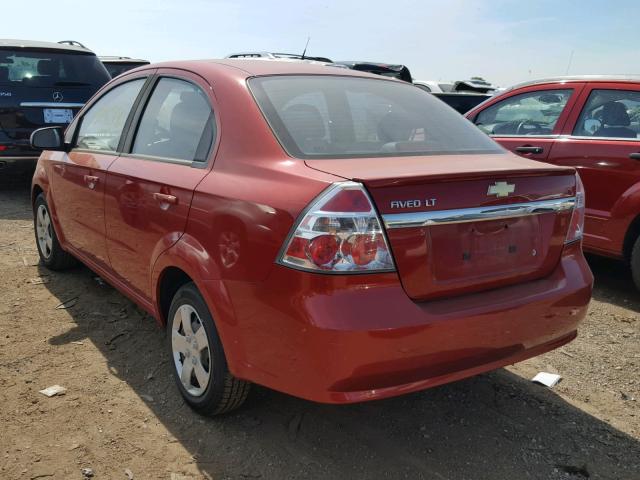 KL1TD56E39B640715 - 2009 CHEVROLET AVEO LS RED photo 3