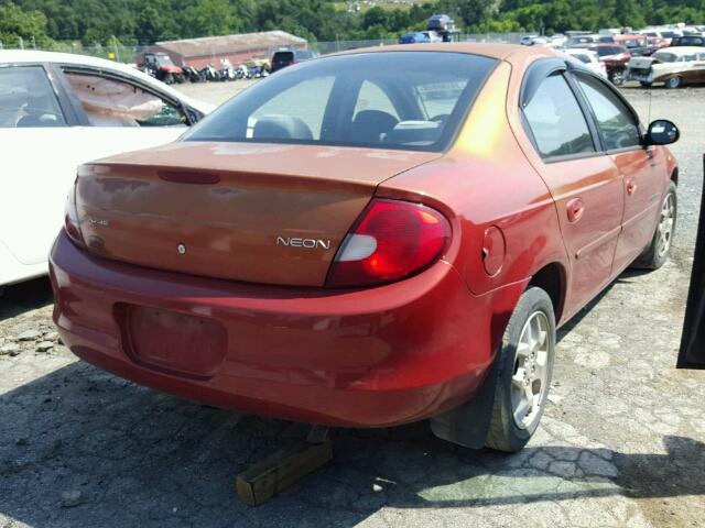 1B3ES46C5YD762836 - 2000 DODGE NEON BASE ORANGE photo 4