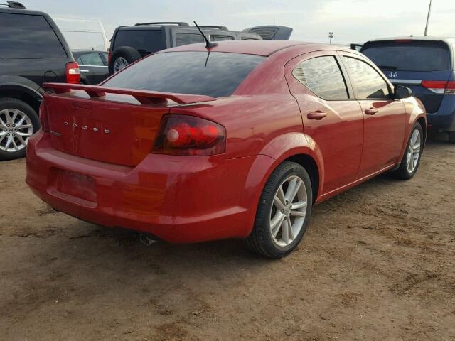 1C3CDZAG1DN688637 - 2013 DODGE AVENGER RED photo 4