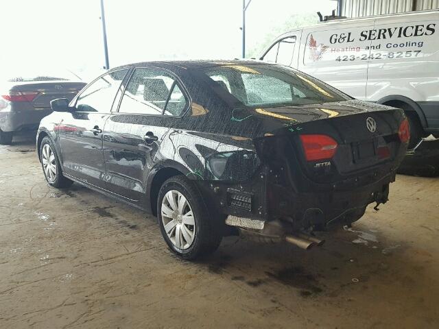 3VW1K7AJXDM222902 - 2013 VOLKSWAGEN JETTA BASE 黑色 照片 3