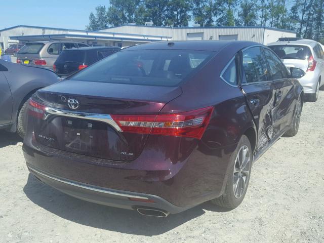 4T1BK1EB7JU284431 - 2018 TOYOTA AVALON XLE PURPLE photo 4