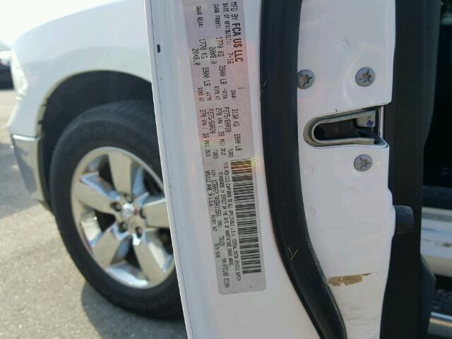 1C6RR7LT4GS411581 - 2016 RAM 1500 SLT WHITE photo 10