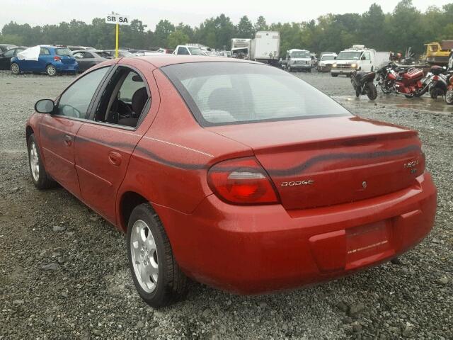 1B3ES56CX5D134465 - 2005 DODGE NEON SXT RED photo 3