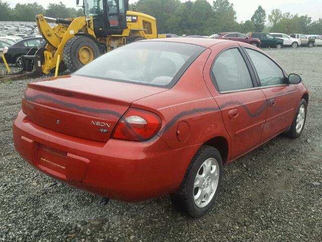 1B3ES56CX5D134465 - 2005 DODGE NEON SXT RED photo 4