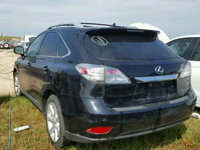 2T2ZK1BA6CC074235 - 2012 LEXUS RX BLACK photo 3