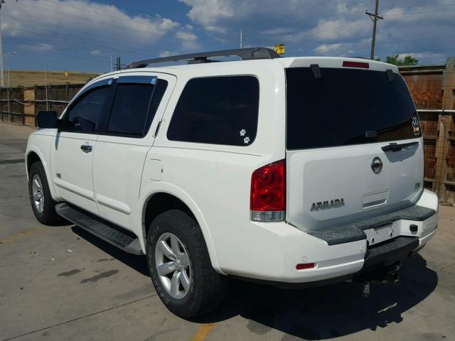 5N1AA08C98N620002 - 2008 NISSAN ARMADA SE WHITE photo 3