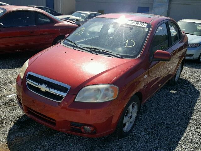 KL1TG56647B167095 - 2007 CHEVROLET AVEO LT RED photo 2