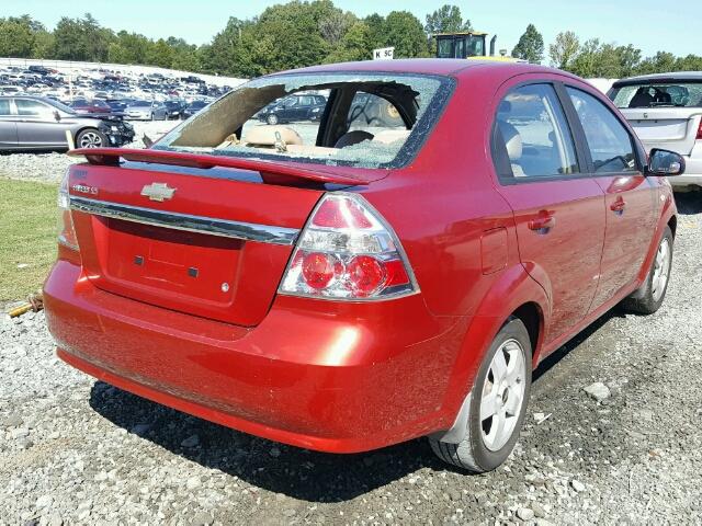 KL1TG56647B167095 - 2007 CHEVROLET AVEO LT RED photo 4