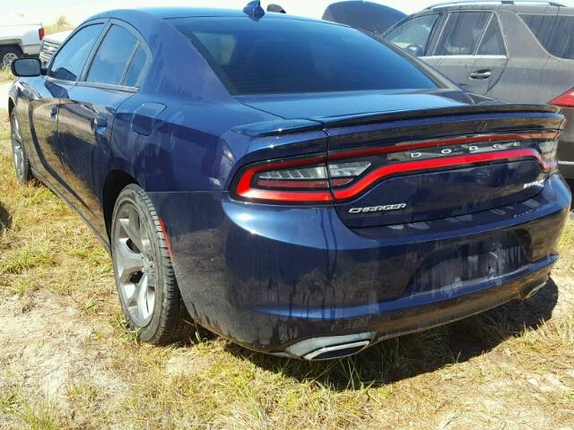 2C3CDXHG4FH800966 - 2015 DODGE CHARGER BLUE photo 3