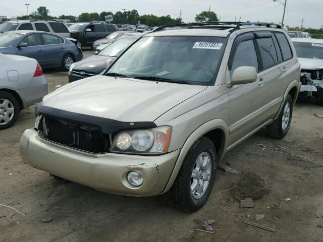 JTEGF21A020045163 - 2002 TOYOTA HIGHLANDER TAN photo 2