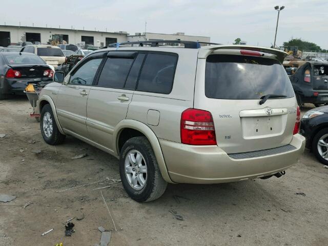 JTEGF21A020045163 - 2002 TOYOTA HIGHLANDER TAN photo 3