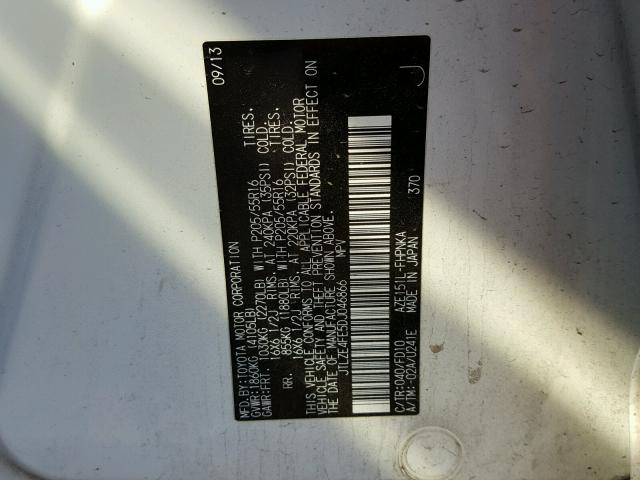 JTLZE4FE5DJ046866 - 2013 TOYOTA SCION XB Ақ фото 10