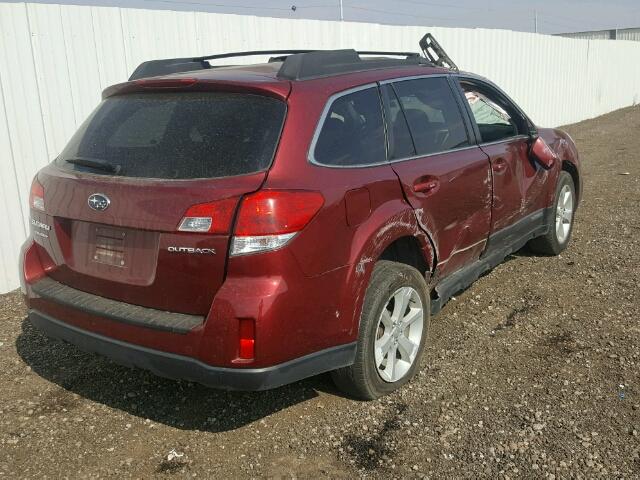 4S4BRCCC6D3304276 - 2013 SUBARU OUTBACK RED photo 4